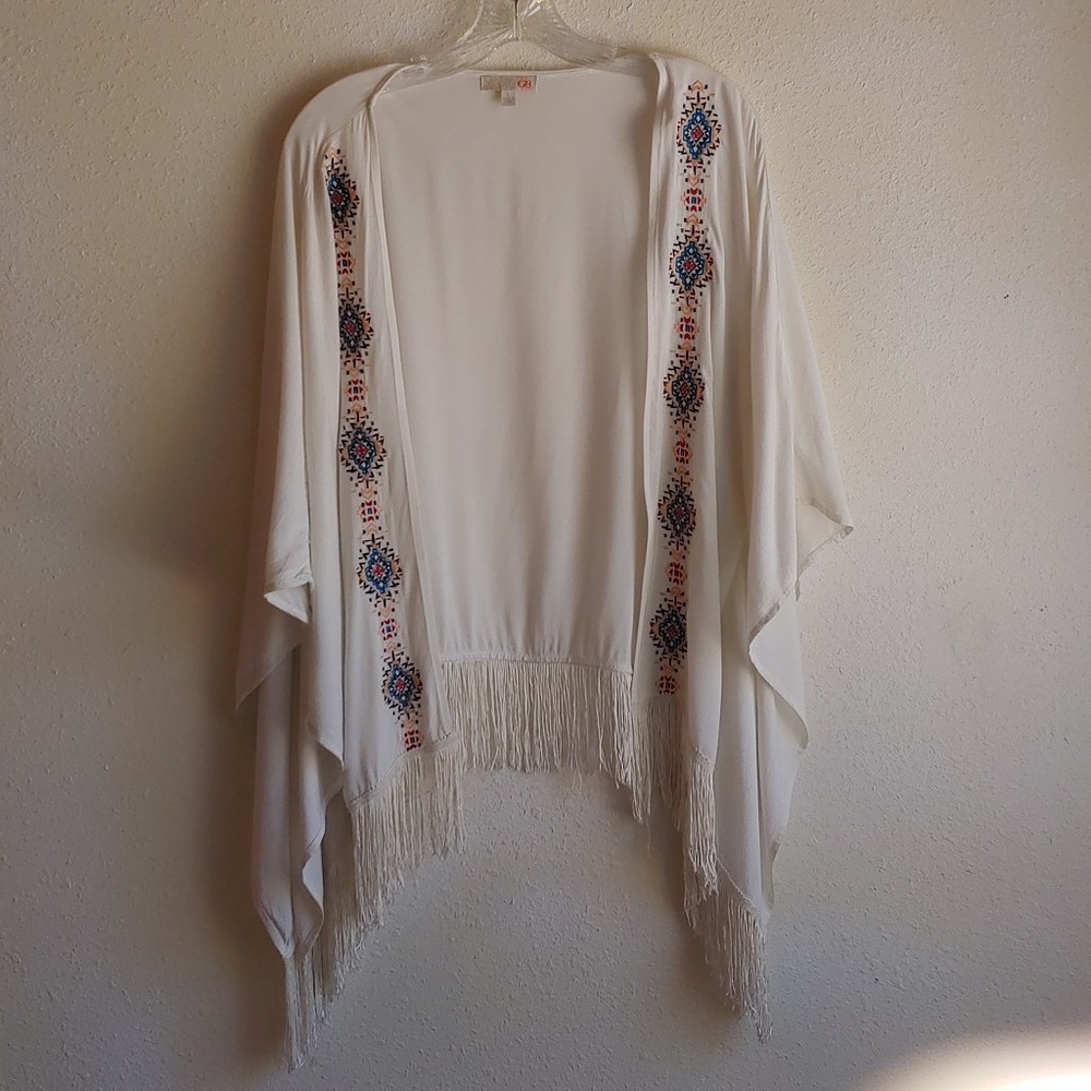 GB| Embroidered Fringe Cover Up A-8